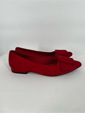 ANNE KLEIN iflex Women Kalea Low Heel Ballet Flat Slip on Deep Red Size 5.5
